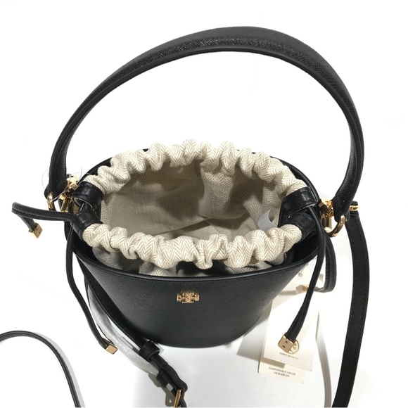 Tory Burch Emerson Mini Bucket Bag / Crossbody -Black -NWT - Picture 3 of 13